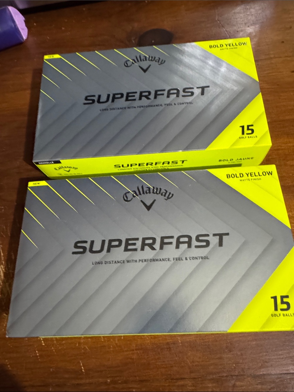 Callaway Superfast Golf Ball Boxes - Yellow and Gray2 boxes 30 balls